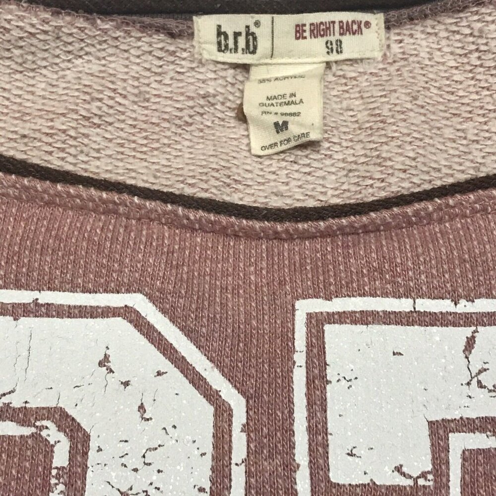 Be Right Back Junior  Medium Women’s Dusty Pink Crop Sweatshirt 07 Graphics - Picture 4 of 12